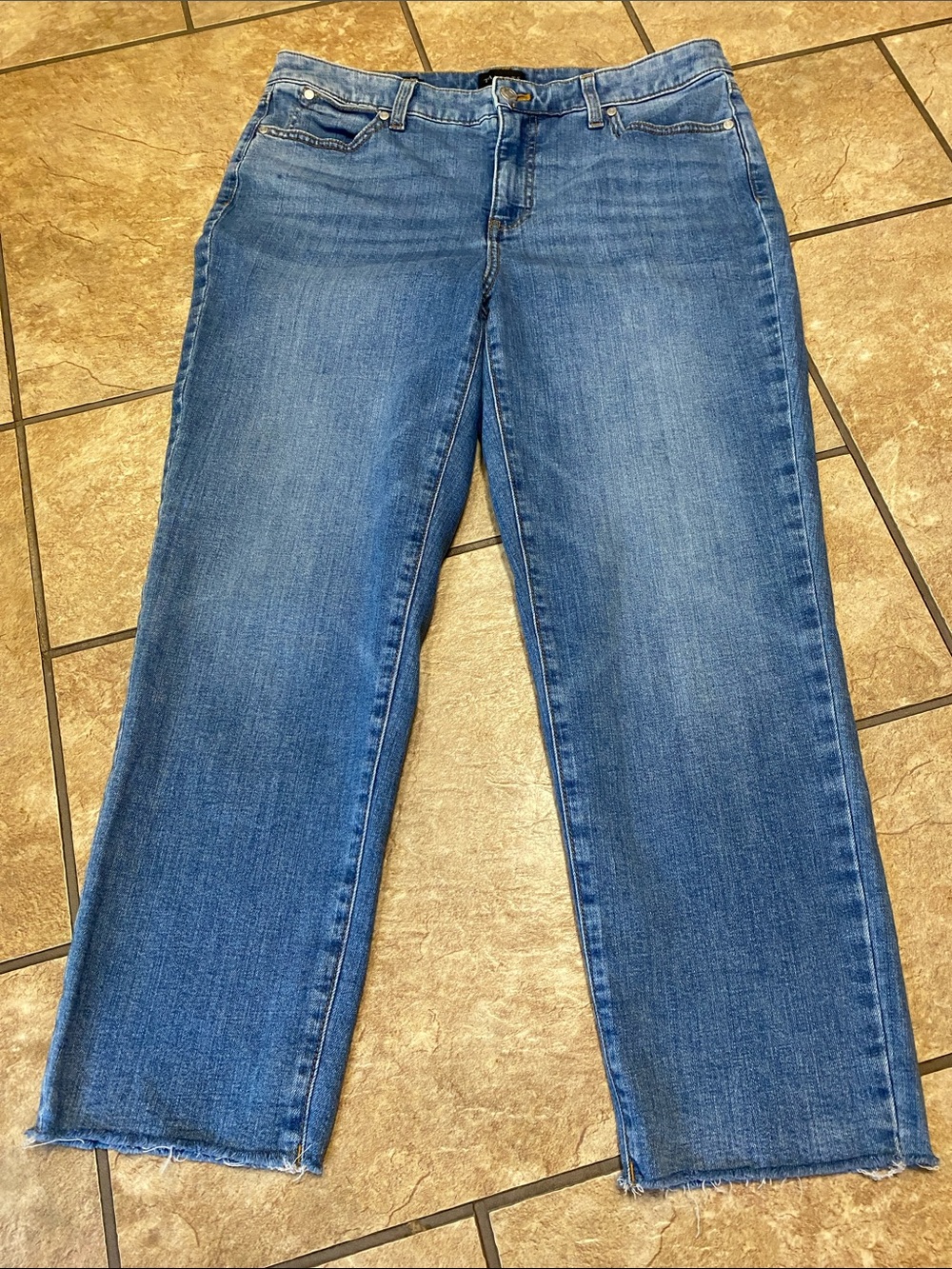 Talbots Straight Leg Crop Jean with Raw Hem 31”